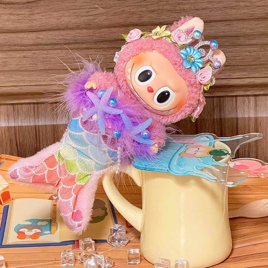 【Mermaid】Clothes for Labubu(NO Doll), Overalls Set for Labubu Clothes 15cm/17cm Doll Accessories Suit, Doll Outfit Stylish Doll Clothes for Doll(Illusionary Color)