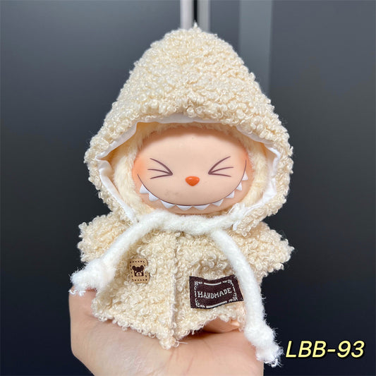 【Little snowman】Clothes for Labubu(NO Doll), Overalls Set for Labubu Clothes 15cm/17cm Doll Accessories Suit, Doll Outfit Stylish Doll Clothes for Doll(white)
